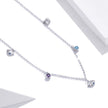 925 Sterling Silver Adjustable Necklace with Scallop Design and Pavé Setting CZ