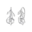925 Sterling Silver Earrings with White Gold Plating and CZ