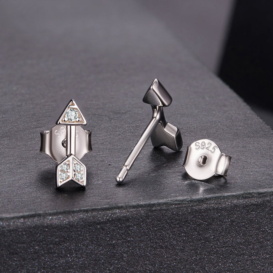 925 Sterling Silver 0.08ct and 0.12ct Moissanite Earrings in White Gold for Women