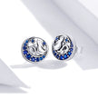 925 Sterling Silver Oxidized CZ Pavé Earrings