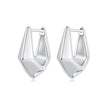 925 Sterling Silver White Gold Plated Earrings 14x6.5mm for Women