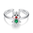 925 Sterling Silver Enamel Pavé CZ Ring