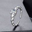 925 Sterling Silver Moissanite 0.65 Carat Ring for Women Size E