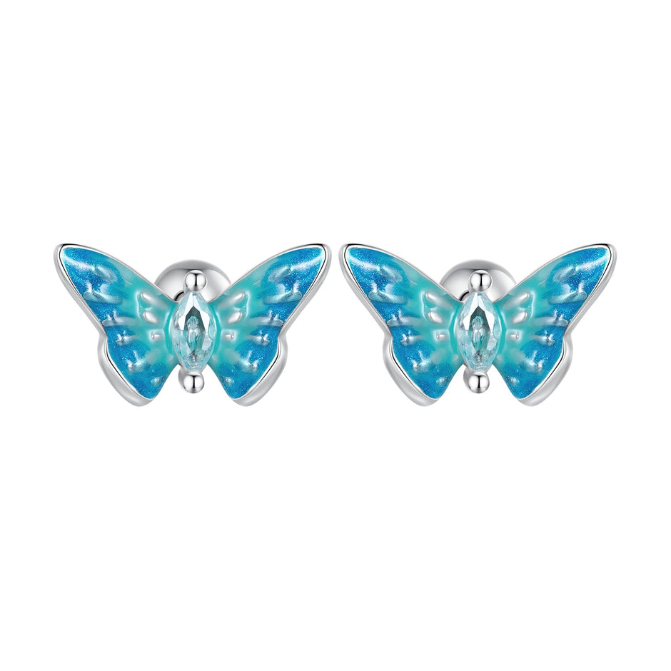 925 Sterling Silver Earrings with Enamel and CZ for Women