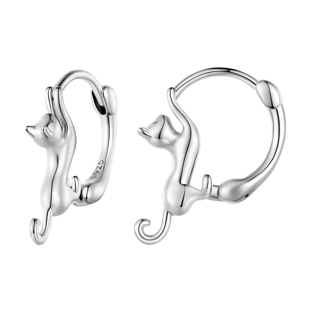 925 Sterling Silver Plated Gold Earrings Size 1.8cm for Women
