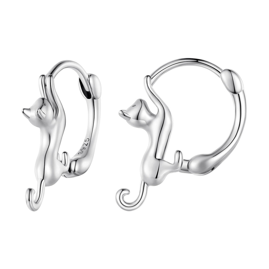 925 Sterling Silver Plated Gold Earrings Size 1.8cm for Women