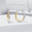 925 Sterling Silver Earrings with Platinum and Gold Plating for Women