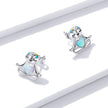 925 Sterling Silver Earrings with Translucent Opal