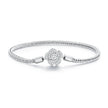925 Sterling Silver Bracelet with Pavé Setting CZ, 17cm for Women