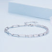 925 Sterling Silver Pavé Setting CZ Bracelet with Platinum Plating, Adjustable 14.5+3cm, for Women