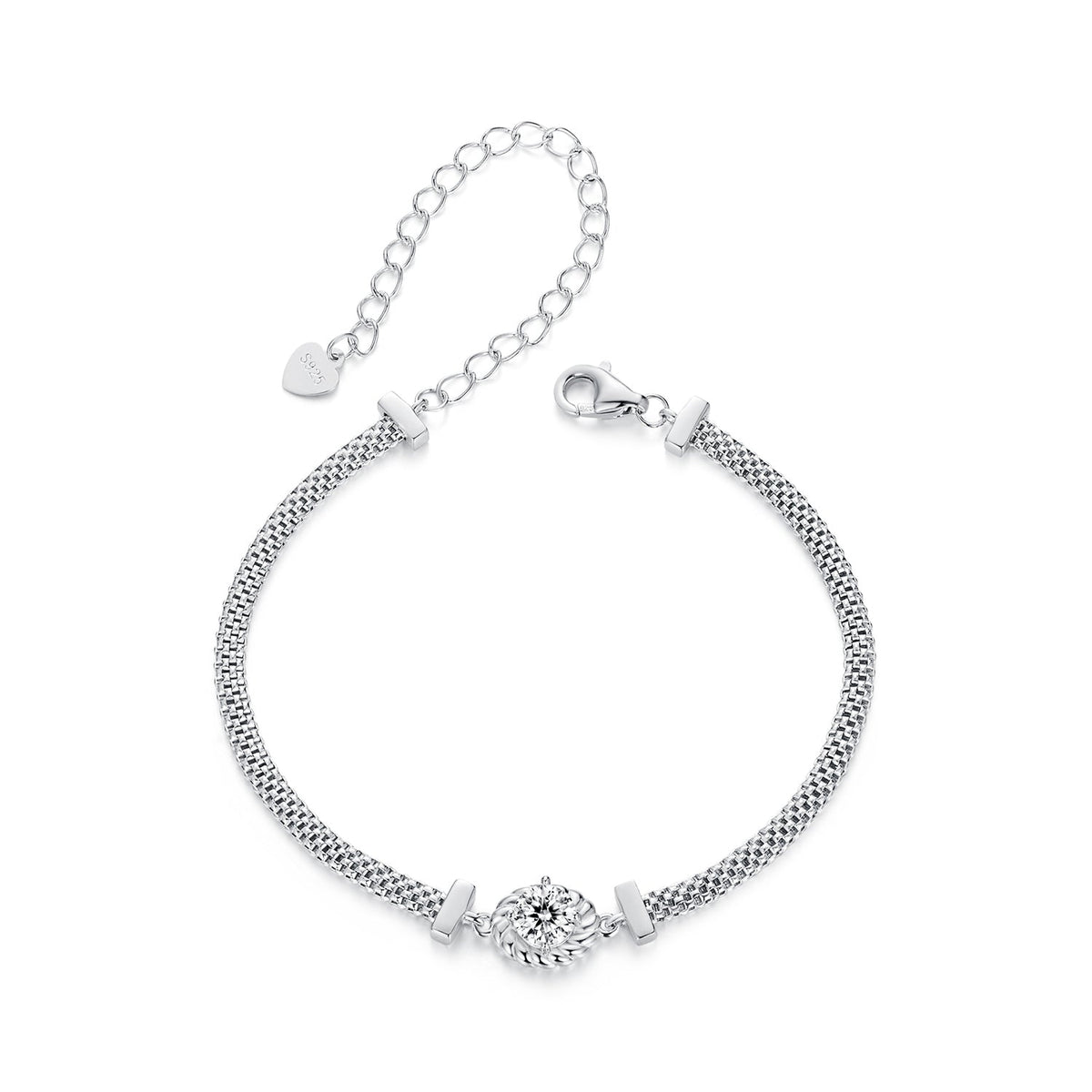 925 Sterling Silver 0.5 Carat Moissanite White Gold Plated Bracelet for Women