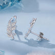 925 Sterling Silver Earrings with Pavé Setting CZ and White Gold Plating