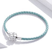 925 Sterling Silver and Leather 17cm Bracelet
