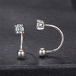 925 Sterling Silver Moissanite 0.1ct Earrings 1.3cm for Women