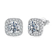 925 Sterling Silver Moissanite 1.0cm Earrings with Pavé Setting for Women