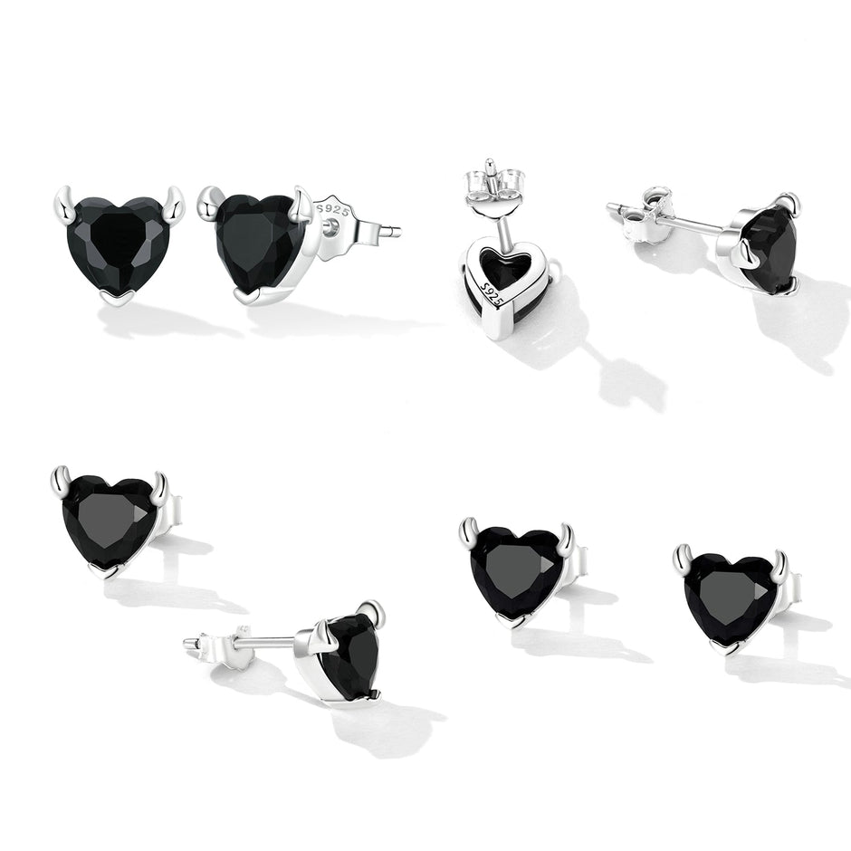 925 Sterling Silver Oxidized CZ Earrings for Women