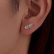 925 Sterling Silver Earrings with Pavé Setting CZ and White Gold Plating