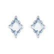 925 Sterling Silver Earrings with Transparent Glass and White Gold Plating