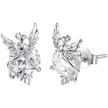 925 Sterling Silver White Gold Plated 1.4x0.9cm Pavé CZ Earrings for Women