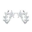 925 Sterling Silver Plated Platinum Earrings with CZ