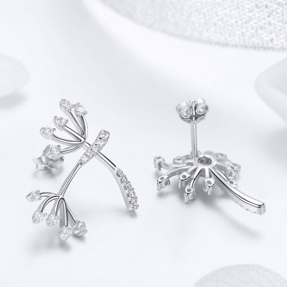 925 Sterling Silver Jewelry Set with Pavé Setting CZ, 2.0*1.4cm