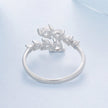 925 Sterling Silver White Gold Plated Pavé Setting Rings for Women