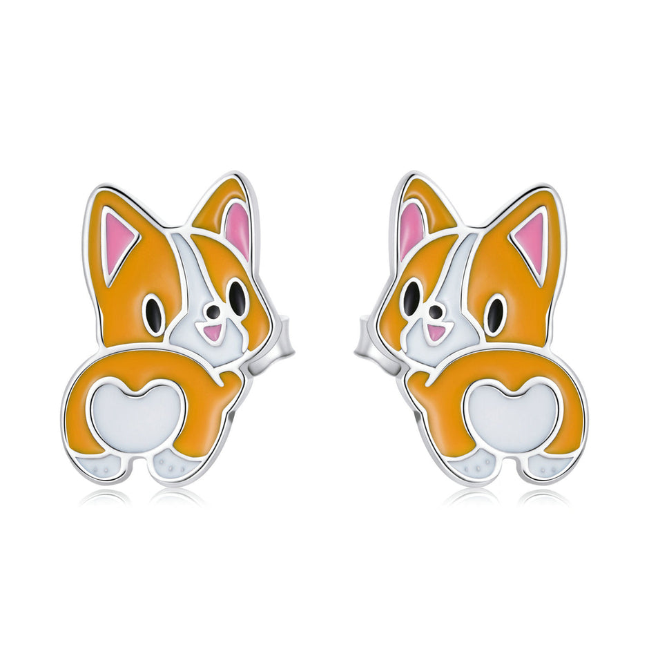 S925 Sterling Silver Oxidized Enamel Earrings