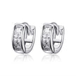 925 Sterling Silver Plated Platinum Pavé Setting CZ Earrings
