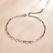 925 Sterling Silver & Plated Platinum Bracelet - 17+5cm Length