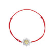925 Sterling Silver Adjustable Length Bracelet with CZ and Glass Pendant for Women