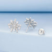 925 Sterling Silver Earrings with Pavé Set CZ in White Gold Finish, 1.1*1.0cm