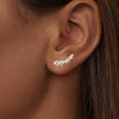 925 Sterling Silver White Gold Plated CZ Earrings 0.5*1.8cm for Women