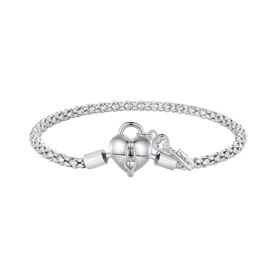 925 Sterling Silver Pavé Setting CZ Bracelet Size 17.0 for Women