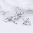 925 Sterling Silver Earrings with Platinum Plating and CZ for Women