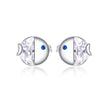 925 Sterling Silver Earrings with Pavé Setting CZ, Size 0.6*0.7cm, for Women