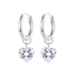 925 Sterling Silver Earrings with Pavé Setting CZ and White Gold Plating for Women