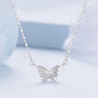 925 Sterling Silver Necklace with Pavé Setting CZ, Length 390+60mm, Pendant Size 8x15mm, for Women