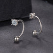 925 Sterling Silver Moissanite 0.1ct Earrings 1.3cm for Women