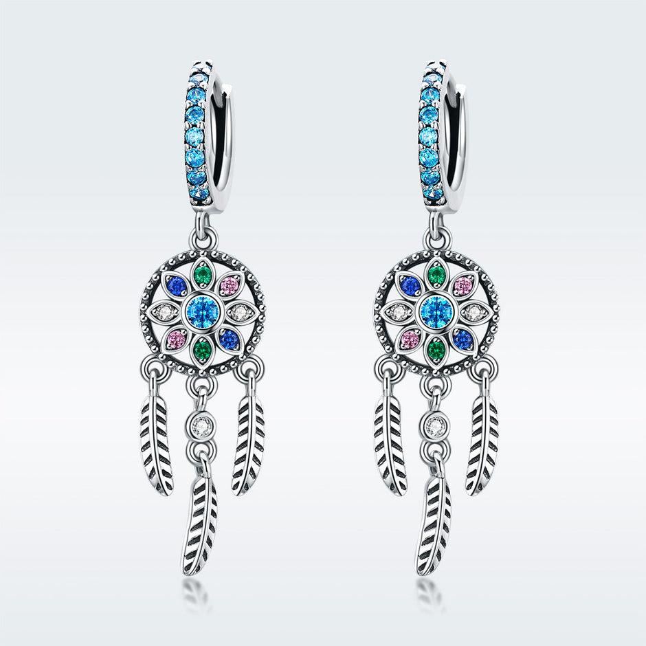 925 Sterling Silver Oxidized Silver Pavé CZ Earrings for Women, Size: 4*1 cm