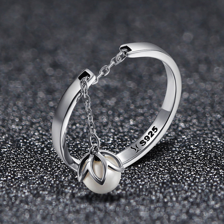 S925 Sterling Silver Ring Width 0.2CM Bead 0.6CM for Women
