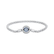 925 Sterling Silver Pavé Setting CZ 17.0 cm Oxidized Silver Bracelet for Women