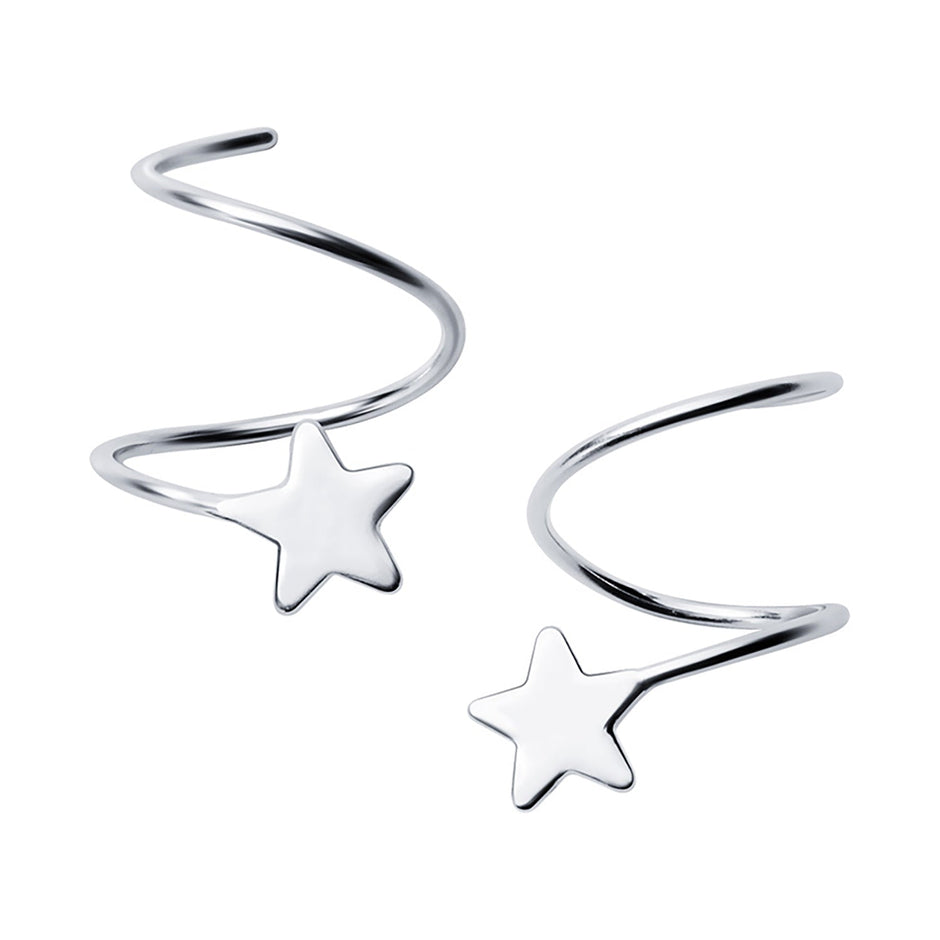 925 Sterling Silver Pentagram Earrings