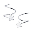 925 Sterling Silver Pentagram Earrings