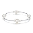925 Sterling Silver Shell Pearl Stretchable Bracelet for Women