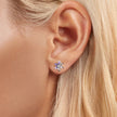 925 Sterling Silver Earrings with Enamel and Transparent Glass for Women