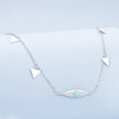 925 Sterling Silver Opal Pendant Necklace for Women - 40+5cm Adjustable Length