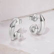 925 Sterling Silver Oxidized Silver Earrings Size 1.3*0.7cm