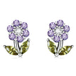 925 Sterling Silver Earrings with Pavé Setting CZ in White Gold