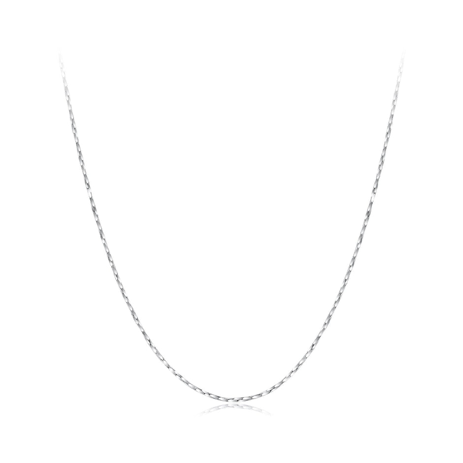 925 Sterling Silver White Gold Plated Necklace 40+5cm for Women
