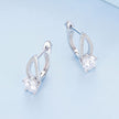 925 Sterling Silver Earrings with CZ Pavé Setting, 1.4*0.62cm for Women